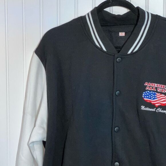 American All Star National Champion Jacket Men’s Adult Large Black /White/Red - Picture 2 of 11